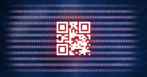 Digital QR Code on Background of Binary Data and Numbers - Download Free Stock Images Pikwizard.com
