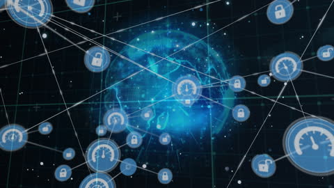 Global Network Connections Illustrate Cybersecurity Concepts