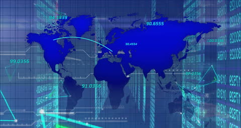 Digital World Map Data Visualization Technology