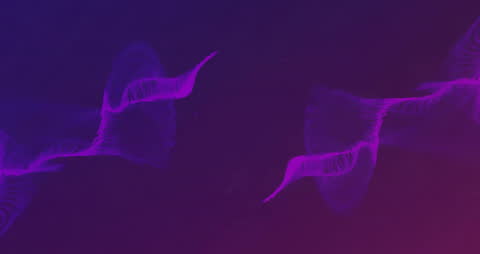 Purple Abstract Shapes Moving on Dark Background
