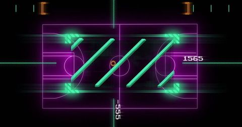 Futuristic Digital Neon Court Interface Diagram