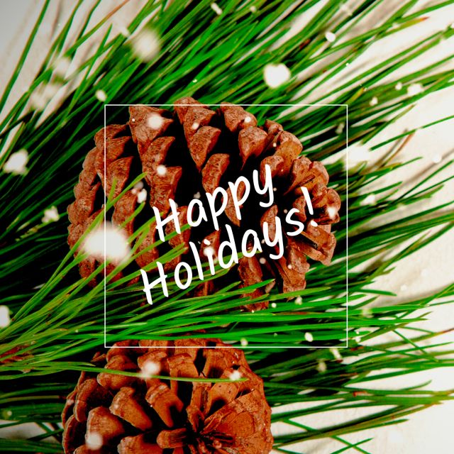 Festive Greetings with Pine Cones for Christmas Celebration - Download Free Stock Templates Pikwizard.com