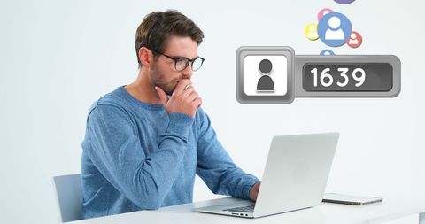 Caucasian man growing social media follower count