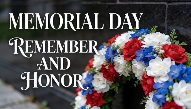 Memorial day wreath remembering and honoring fallen heroes