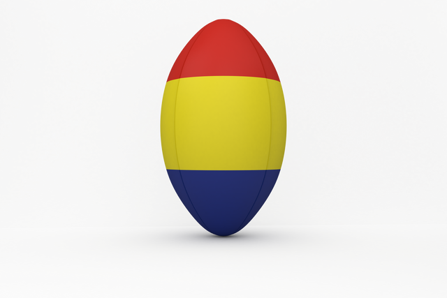 Transparent Rugby Ball Featuring Romanian Flag Design - Download Free Stock Videos Pikwizard.com