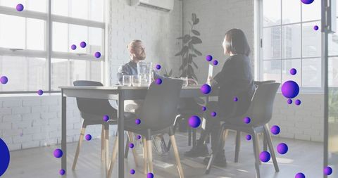 Collaborating in Modern Office with Augmented Reality Purple Spheres