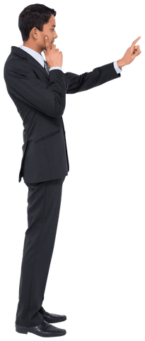 Businessman Using Virtual Interface with Transparent Background - Download Free Stock Videos Pikwizard.com