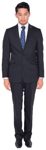 Transparent Businessman in Suit Standing with Stern Expression