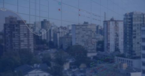 Financial Data Overlay on Dynamic Urban Cityscape