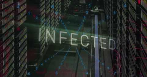 Cybersecurity Concept with 'Infected' Text Over Dataset - Download Free Stock Images Pikwizard.com