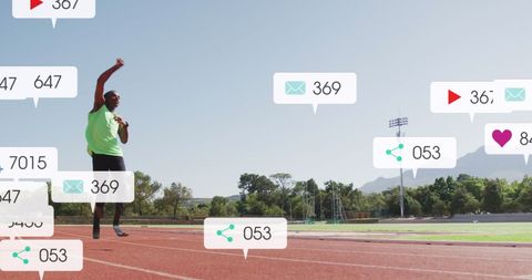 Motivated Athlete Receives Social Media Notifications