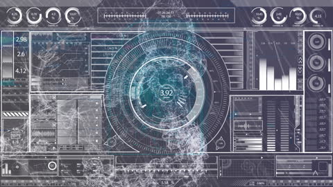 High-Tech Interface with Digital Network Connections Illustration
