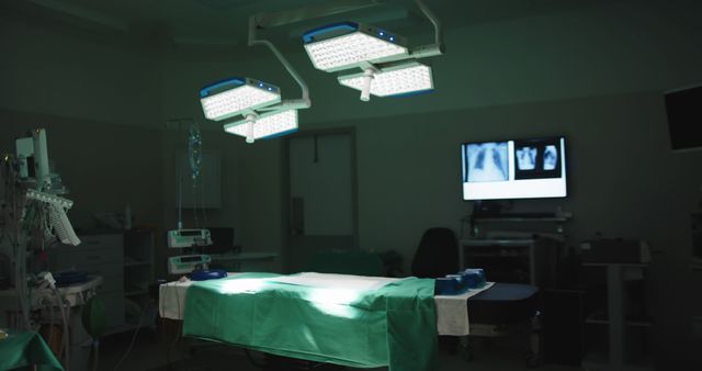 Empty Operating Room with Surgical Lights and Monitors - Download Free Stock Images Pikwizard.com