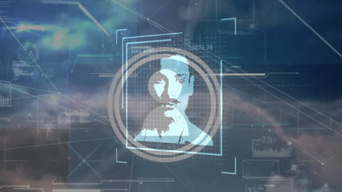 Futuristic Data Processing Concept with Digital Network Connections