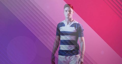 Rugby Player with Dynamic France Flag Overlay