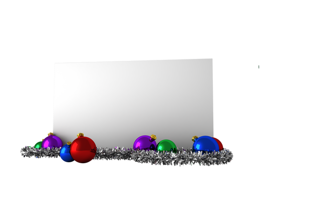 Photo Frame Card Banner Christmas Balls Garland Transparent Background Isolated Event - Download Free Stock Videos Pikwizard.com