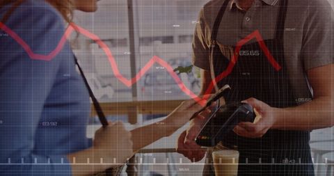 Digital Payment Success with Financial Background Overlay