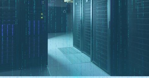 Futuristic Data Processing and Light Trails in Server Room - Download Free Stock Images Pikwizard.com