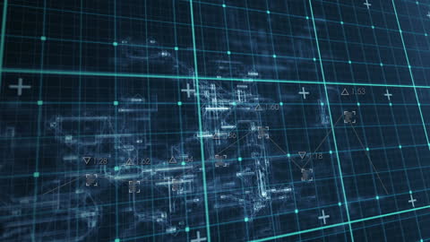 Futuristic Digital Data Interface with Moving Holographic Numbers