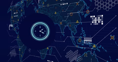 Digital Data Processing on Global Network Map