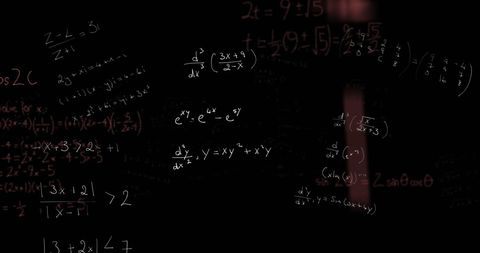 Complex Mathematical Equations Floating on Dark Chalkboard Background - Download Free Stock Images Pikwizard.com