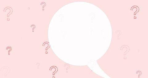 Speech Bubble Overlaid on Question Marks on Pink Background - Download Free Stock Images Pikwizard.com