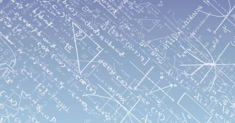 Mathematical formulas on gradient blue background illustration