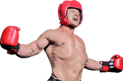 Transparent Boxer Celebrating Victory with Raised Arms - Download Free Stock Videos Pikwizard.com