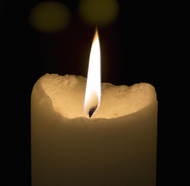 Close up of candle on black background with copy space - Download Free Stock Photos Pikwizard.com