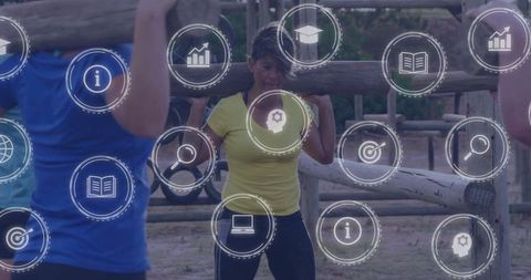 Obstacle course training with digital interface integration