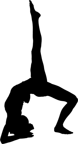 Transparent fitness silhouette woman in full body stretch