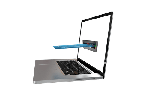 transparent laptop with credit card illustrating online payment - Download Free Stock Videos Pikwizard.com