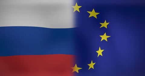Union of Russia and EU Flags Highlighting Diplomatic Relations - Download Free Stock Images Pikwizard.com