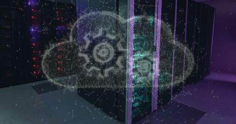 cloud storage technology in data center with digital interface - Download Free Stock Images Pikwizard.com