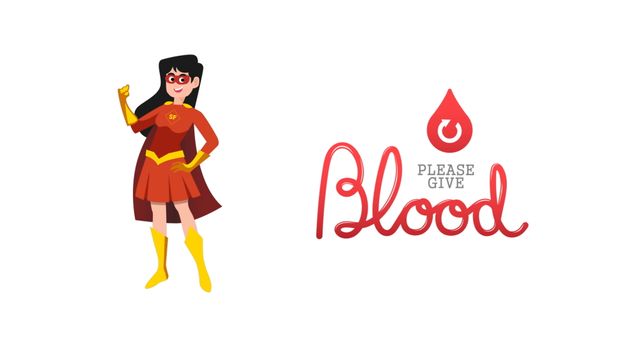 Superhero Character Encouraging Blood Donation With Slogan - Download Free Stock Images Pikwizard.com