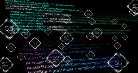 5G Technology Concept with Data Processing Visual Elements