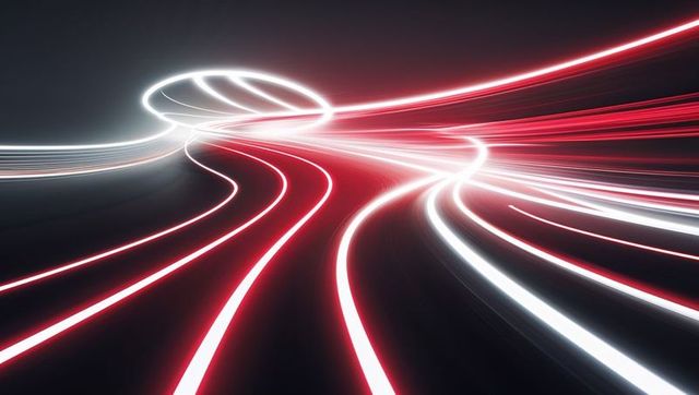Dynamic Neon Light Trails in Futuristic Tunnel