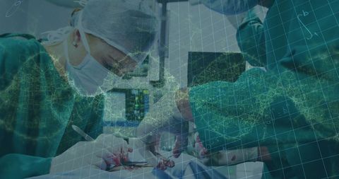 Surgical Team with DNA Overlay Illustrating Biotechnology - Download Free Stock Images Pikwizard.com