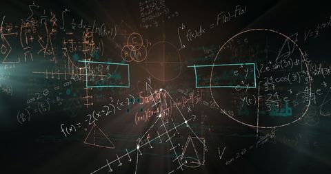 floating mathematical equations over dark background - Download Free Stock Images Pikwizard.com