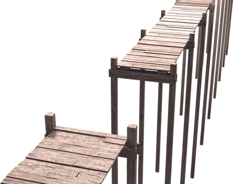 challenging wooden bridge with transparent missing section - Download Free Stock Videos Pikwizard.com