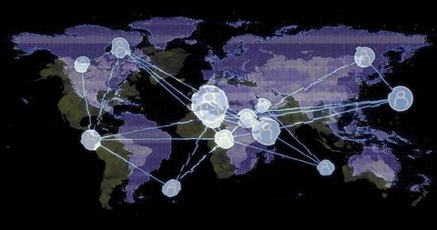 Global digital network with futuristic technology connections