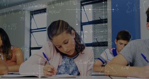 Diverse students engaging with interactive mathematics lessons