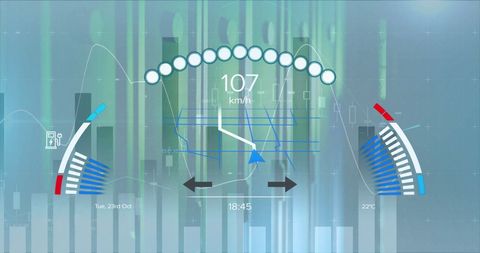 Digital Dashboard Displaying Speed and Data Analysis - Download Free Stock Images Pikwizard.com