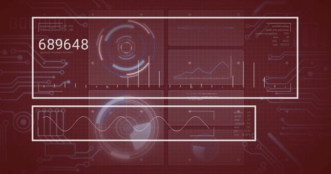 Digital Data Analytics Display Over Red Technological Interface - Download Free Stock Images Pikwizard.com