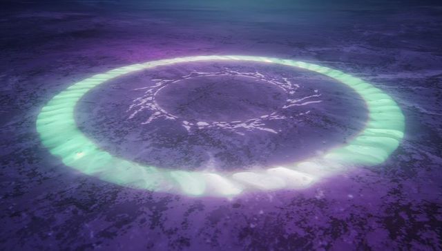 Glowing Concentric Rings in Futuristic Art Installation