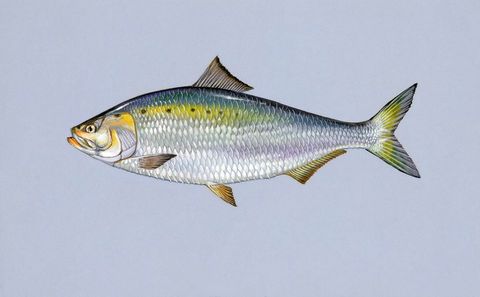 Atlantic tarpon fish isolated on plain background