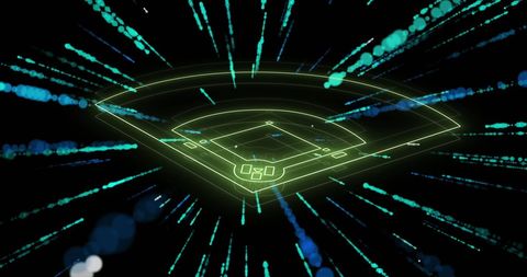 Futuristic Baseball Diamond with Light Trails - Download Free Stock Images Pikwizard.com