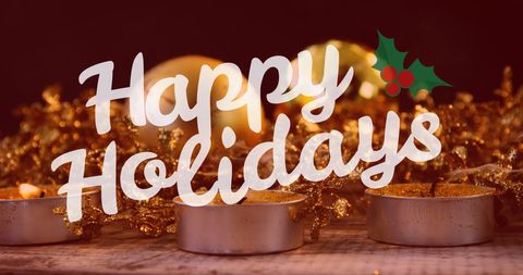 Happy Holidays Candlelit Festive Scene