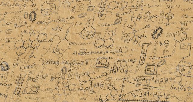 Complex Chemical Formulae on Vintage Paper Background - Download Free Stock Images Pikwizard.com