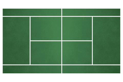 Digital transparent tennis court layout illustration